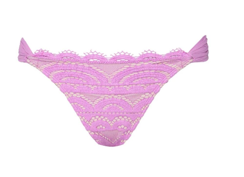 PQ Pilyq Swim Lace Fanned Bikini Bottom XL NWOT Wisteria Purple